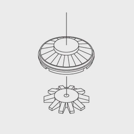 HO Fans Set, 36" Button Top/CF7 (3) [ATH31002]