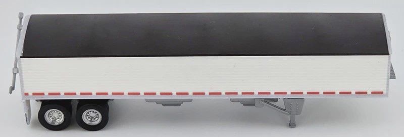 HO Logistics 39' Covered Grain Trailer - Assembled -- White with Black Tarp (734-469)