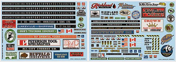 HO SCALE Decal Set -- 2 Sheets (934-1030)