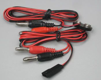HOBBICO Charge Leads 9V Tx Plug &amp; Futaba J Rx (HCAP0110)