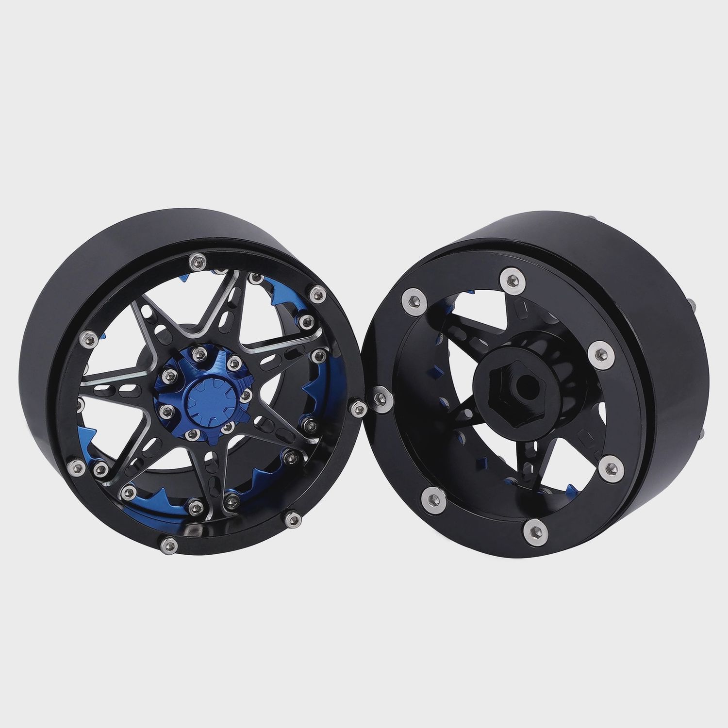 Hamilton Hobbies Star Beadlock Wheels - Blue (HAM136040)