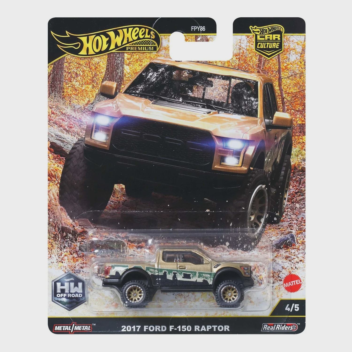 Hot Wheels Hot Wheel Premium Car Culture '17 Ford F 150 raptor :64 Scale Off-Road Vehicle (MTTFPY86-JBK70)