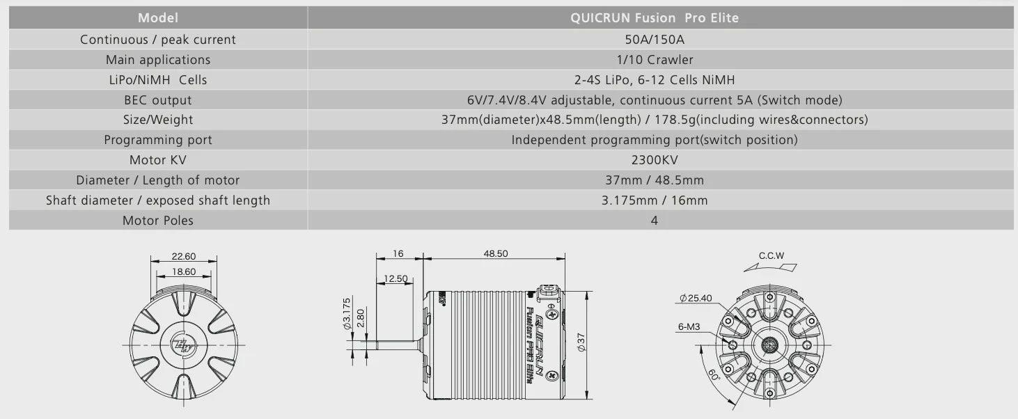 Hobbywing QUICRUN Fusion Pro Elite (2 in 1 FOC System (HWI30120500)