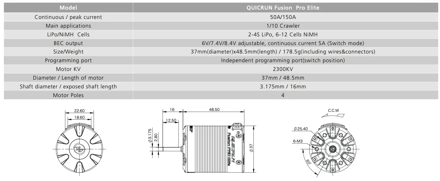 Hobbywing QUICRUN Fusion Pro Elite (2 in 1 FOC System (HWI30120500)