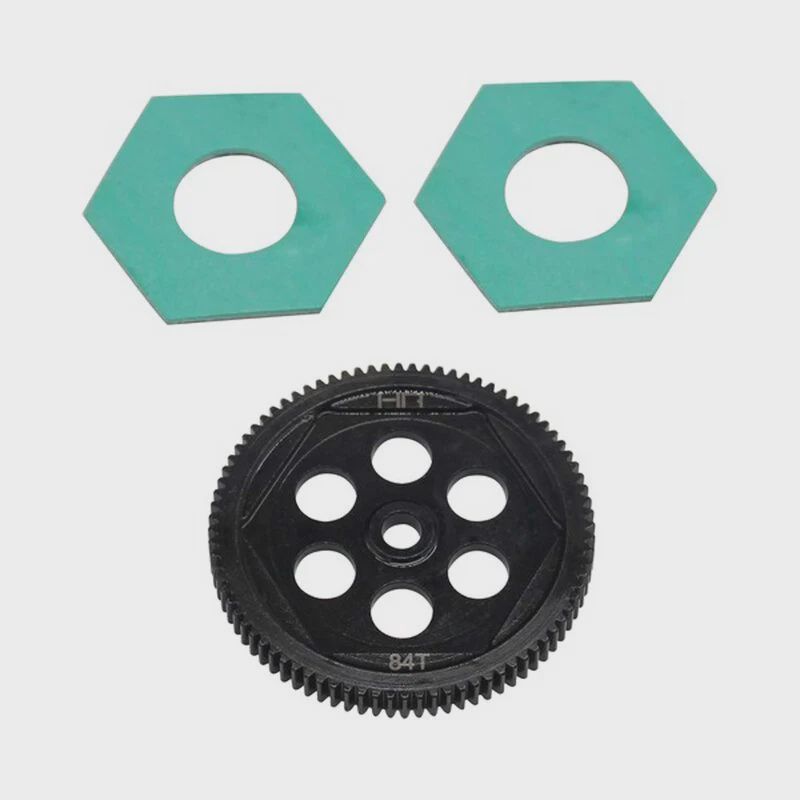 Hot Racing Steel Spur Gear &amp; Slipper Pads, 48p 84t: 22S (HRASTTX848)