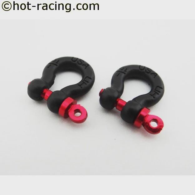 Hot Racing 1/10 Scale Aluminum Black Tow Shackle D-Rings (2) (ACC808X01)