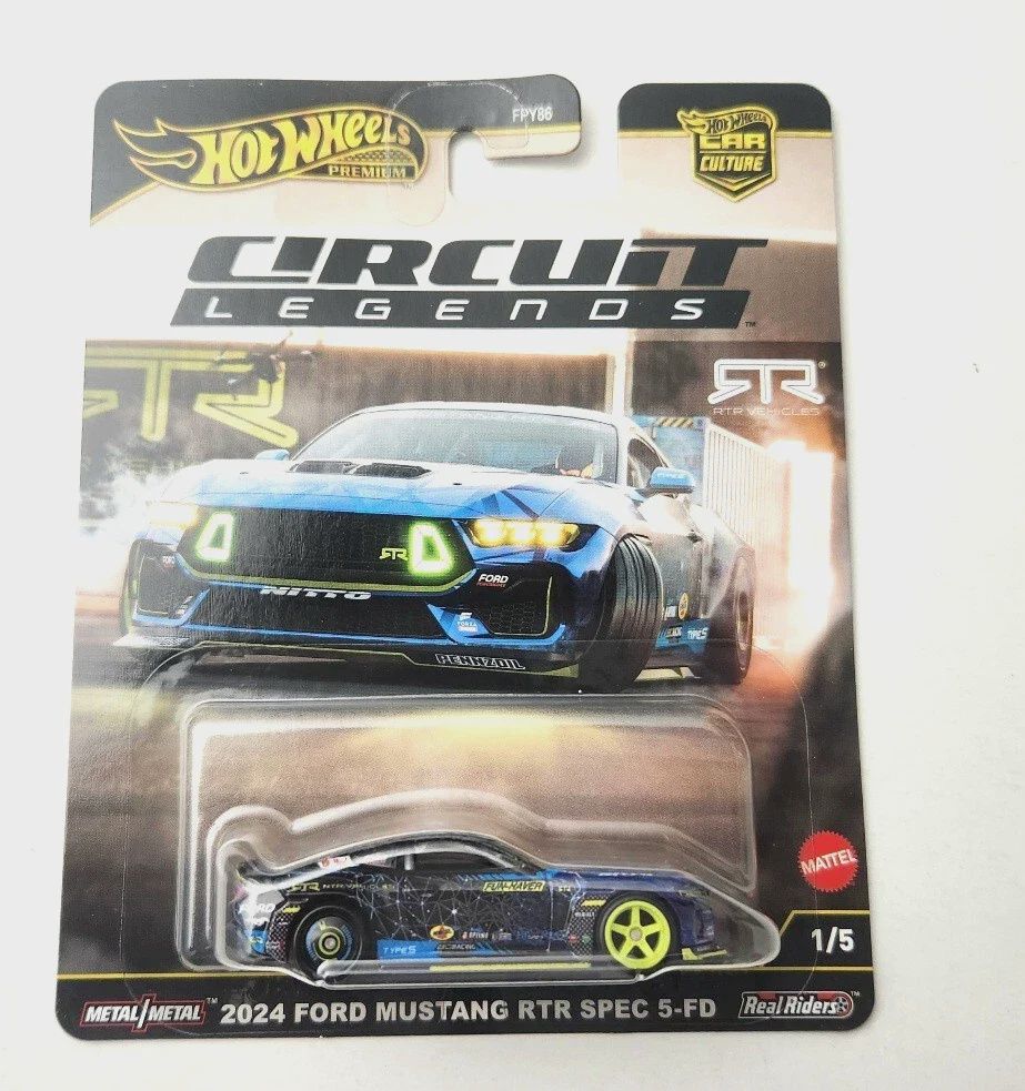 Hot Wheels 2024 Ford Mustang RTR Spec 5-FD Blue JBK48 1/5 - 2025 Circuit Legends
