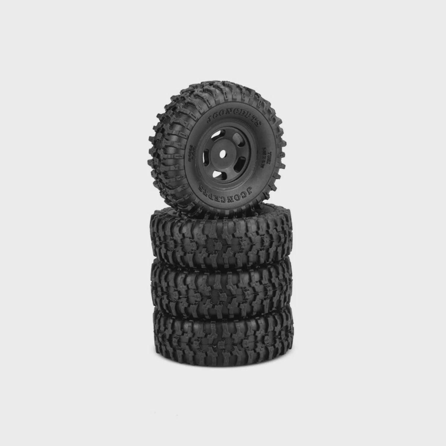 JConcepts Tusk Tires, Mounted Black Glide 5 Wheels, Gold Compound (2) (JCO402335911)