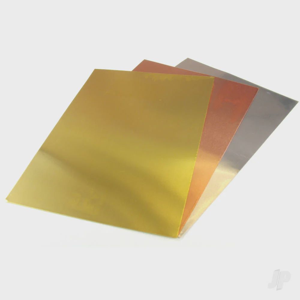 K&amp;S .005in 5x7in Brass, Copper, Aluminium Foil Pack (3 pcs) (K+S815058)