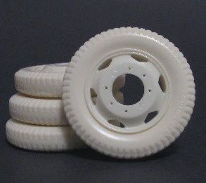 Jimmy Flintstone 1/25 Truck Tire w/Wheel 1-1/2"D, 1/4"W (4) (JIM-JFW3)