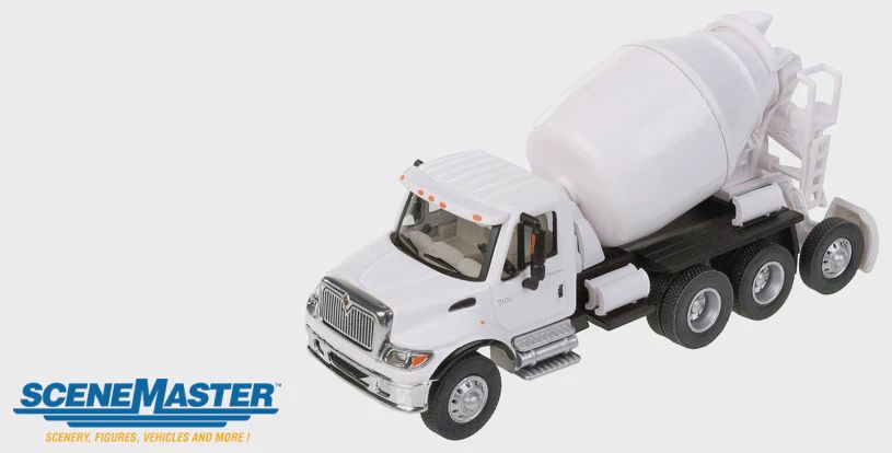 International(R) 7600 3-Axle Cement Mixer - Assembled -- White (949-11678)