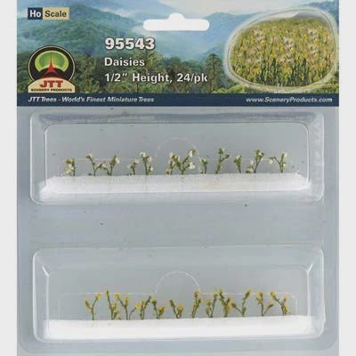JTT Scenery Products Daisies 1/2" Tall HO (24) (JTT95543)