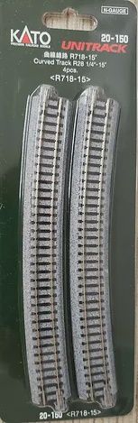 Kato N 718mm 28-1/4" Radius Curve 15-Degree (4) (KAT20150)