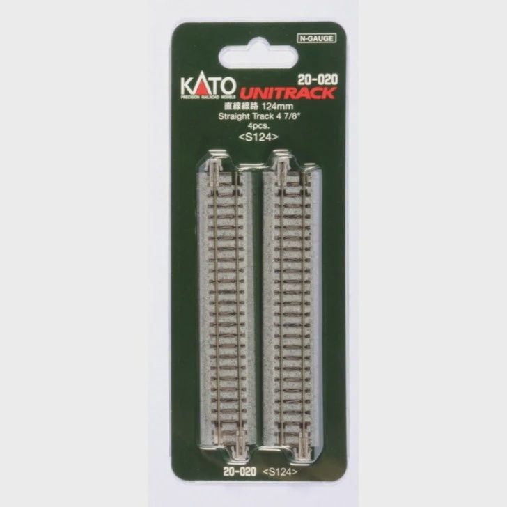 Kato USA N 124mm (4 7/8″) Straight Track [4 pcs] (KAT20020)