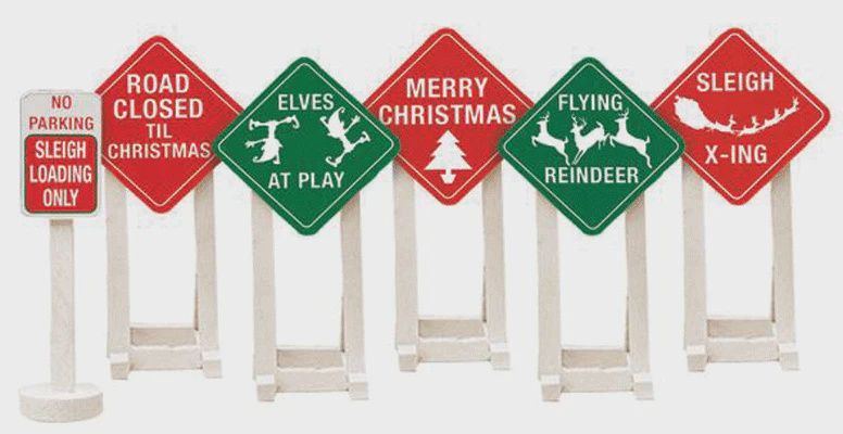 Lionel Christmas Railroad Signs O (LNL637185)