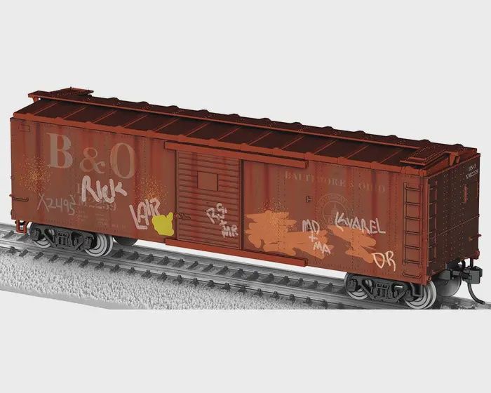 Lionel HO 40' Steel Flat-End Boxcar Baltimore &amp; Ohio #X2495 Graffiti (LNL2454710)