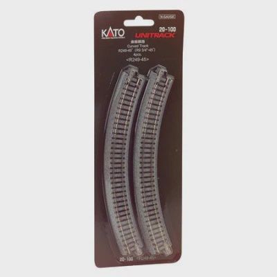 Kato USA N 249mm 9-3/4 Radius Curve 45-Degre (KAT20100)