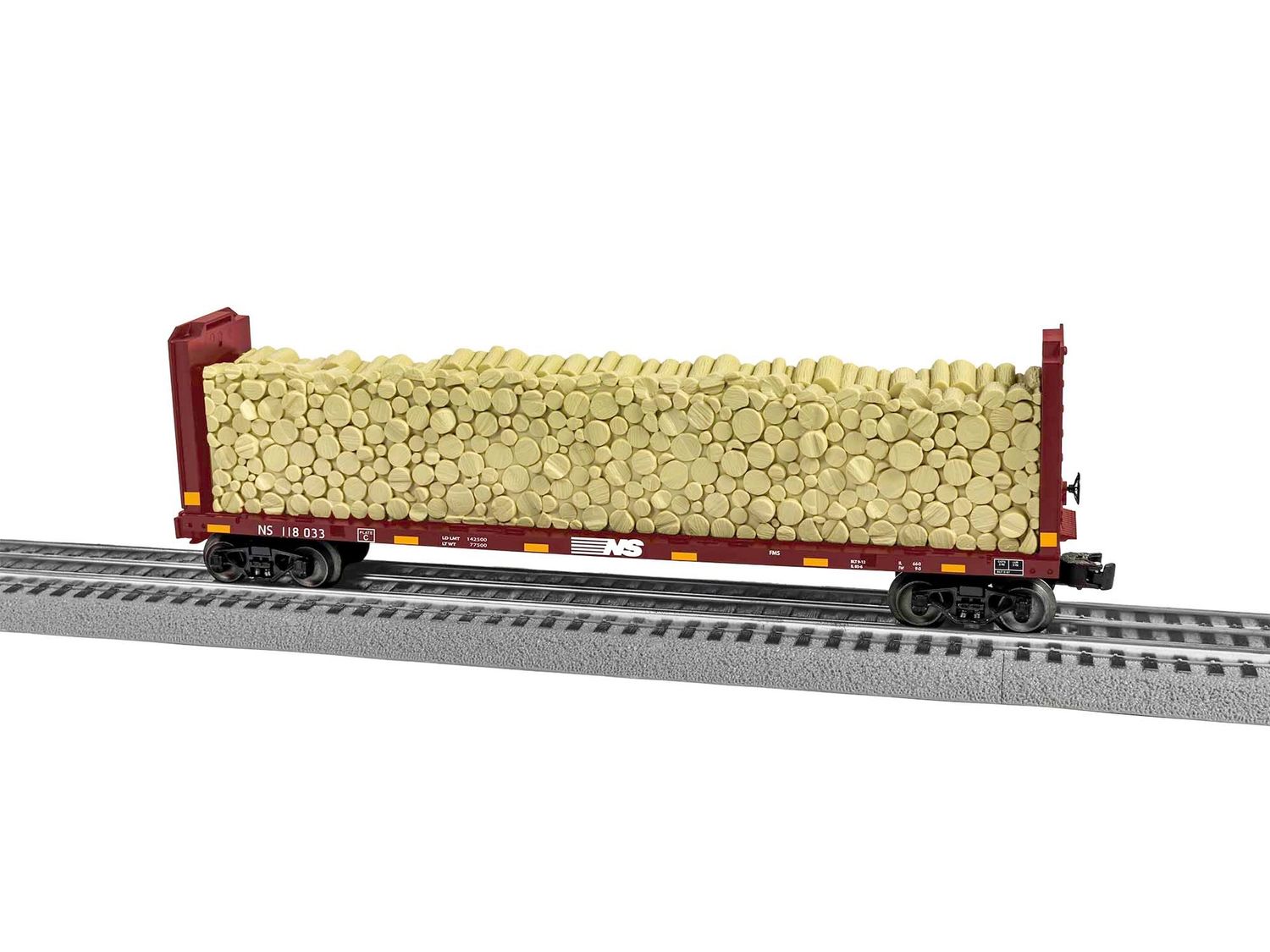 Lionel NORFOLK SOUTHERN STANDARD O BULKHEAD FLATCAR #118033 (LNL2043112)