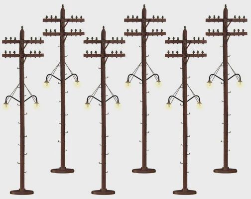 Lionel Scale Telephone/Utility Poles w/Lights - Kit (LNL637995)