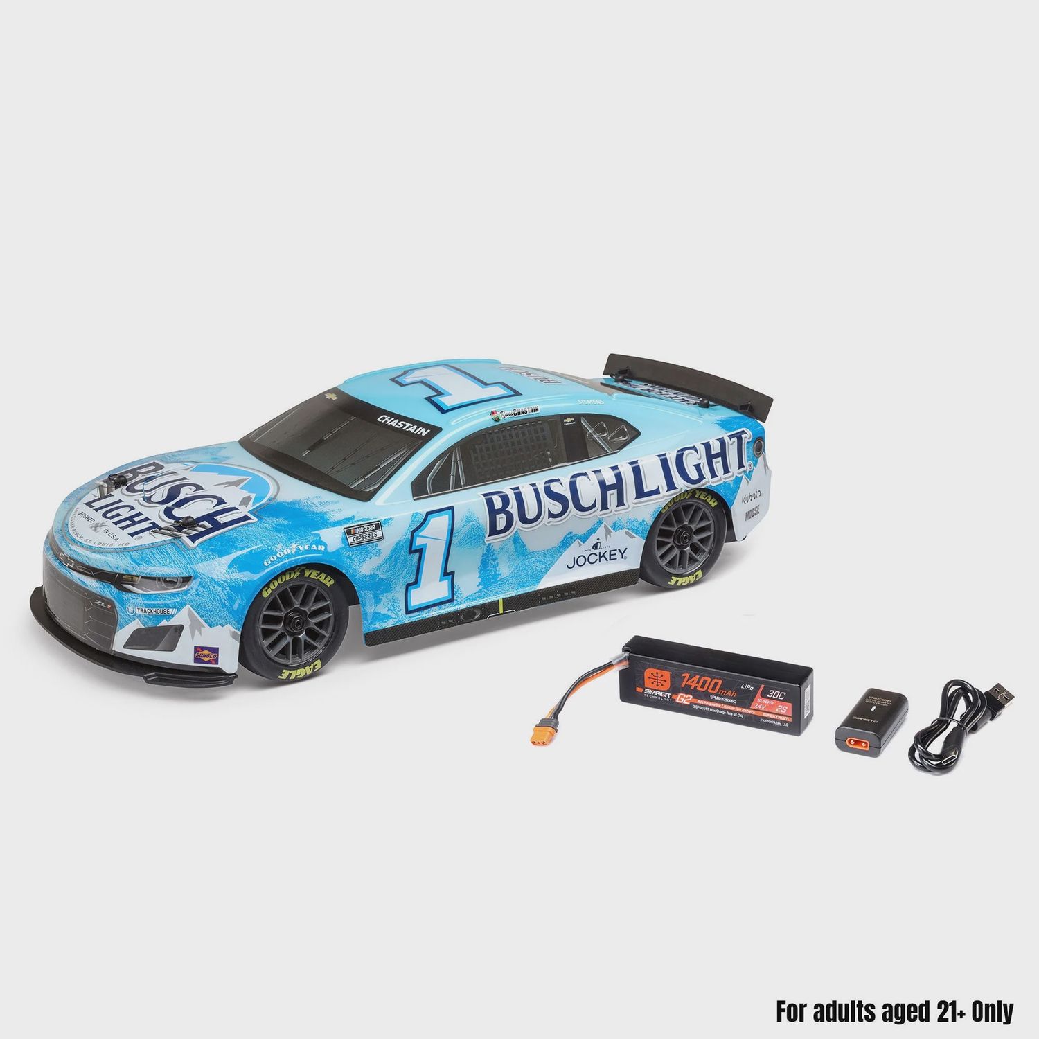 Losi 1/12 NASCAR RC Race Car Ross Chastain No. 1 2025 Busch Light Chevrolet (LOS1122501)