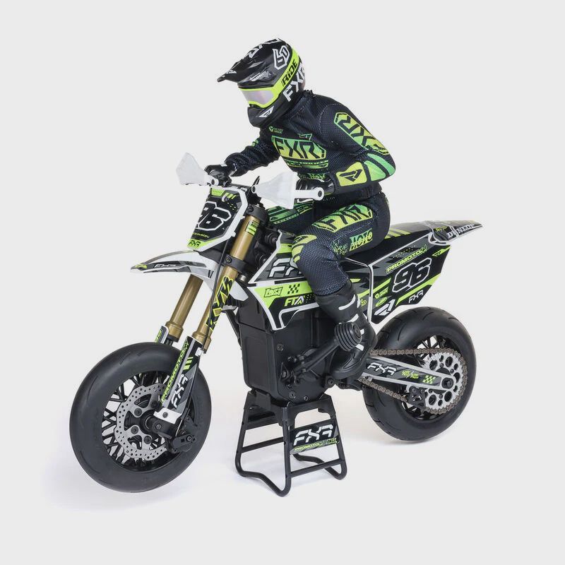 Losi Promoto-SM 1/4 Super Moto Motorcycle, FXR, White: RTR Basic (LOS-2272)