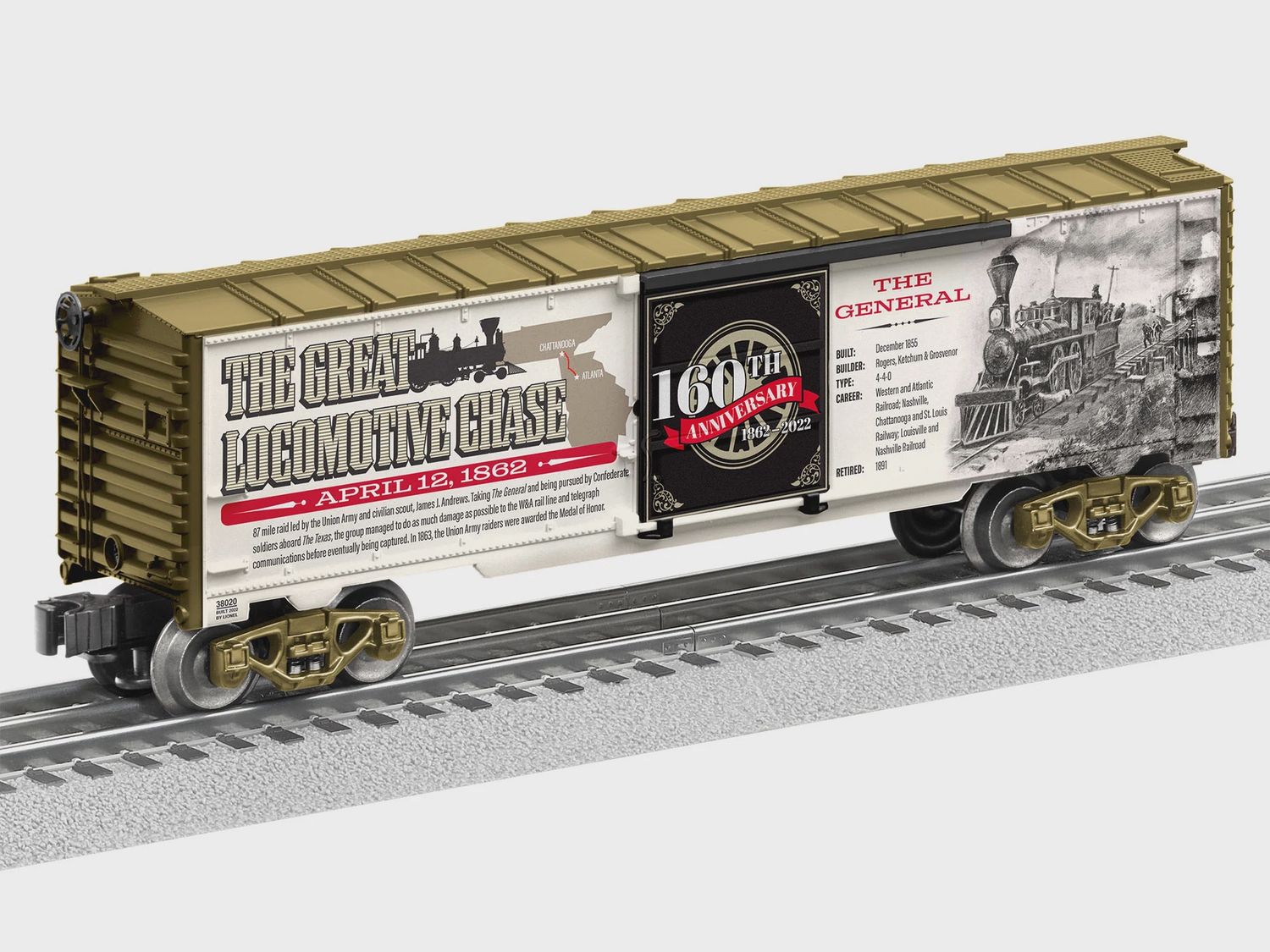 Lionel THE GREAT LOCOMOTIVE CHASE 160TH ANNIVERSARY BOXCAR (LNL2238020)