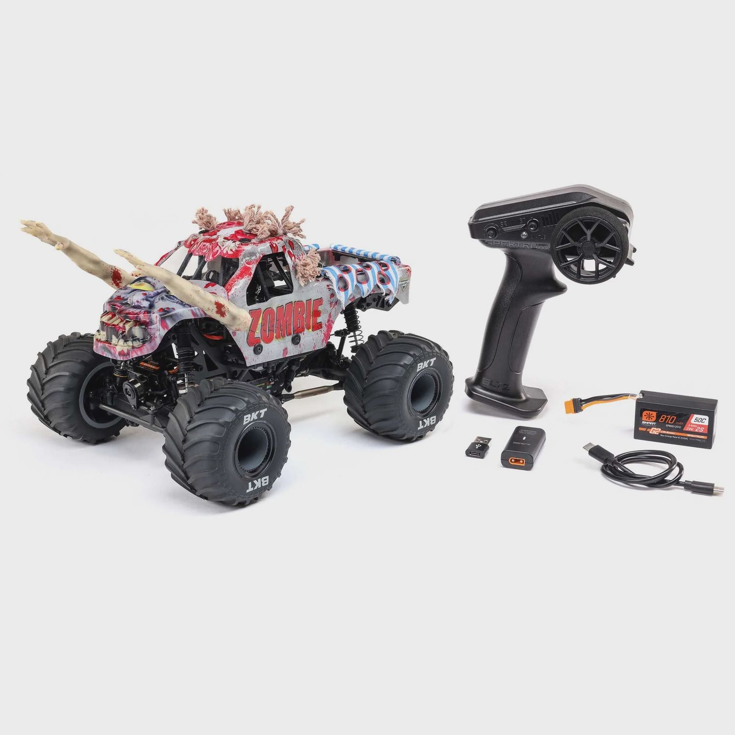 Losi 1/18 Mini LMT 4X4 Brushed RTR Monster Truck (Zombie) (LOS01026T4)