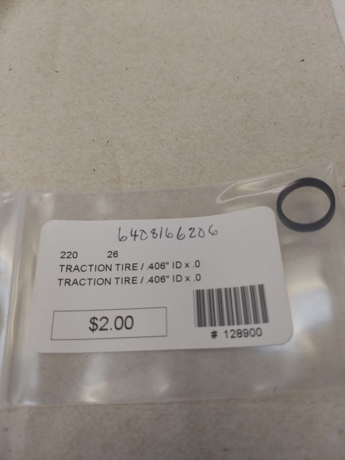 Lionel Traction Tire/.406" ID x .038 (6408166206)