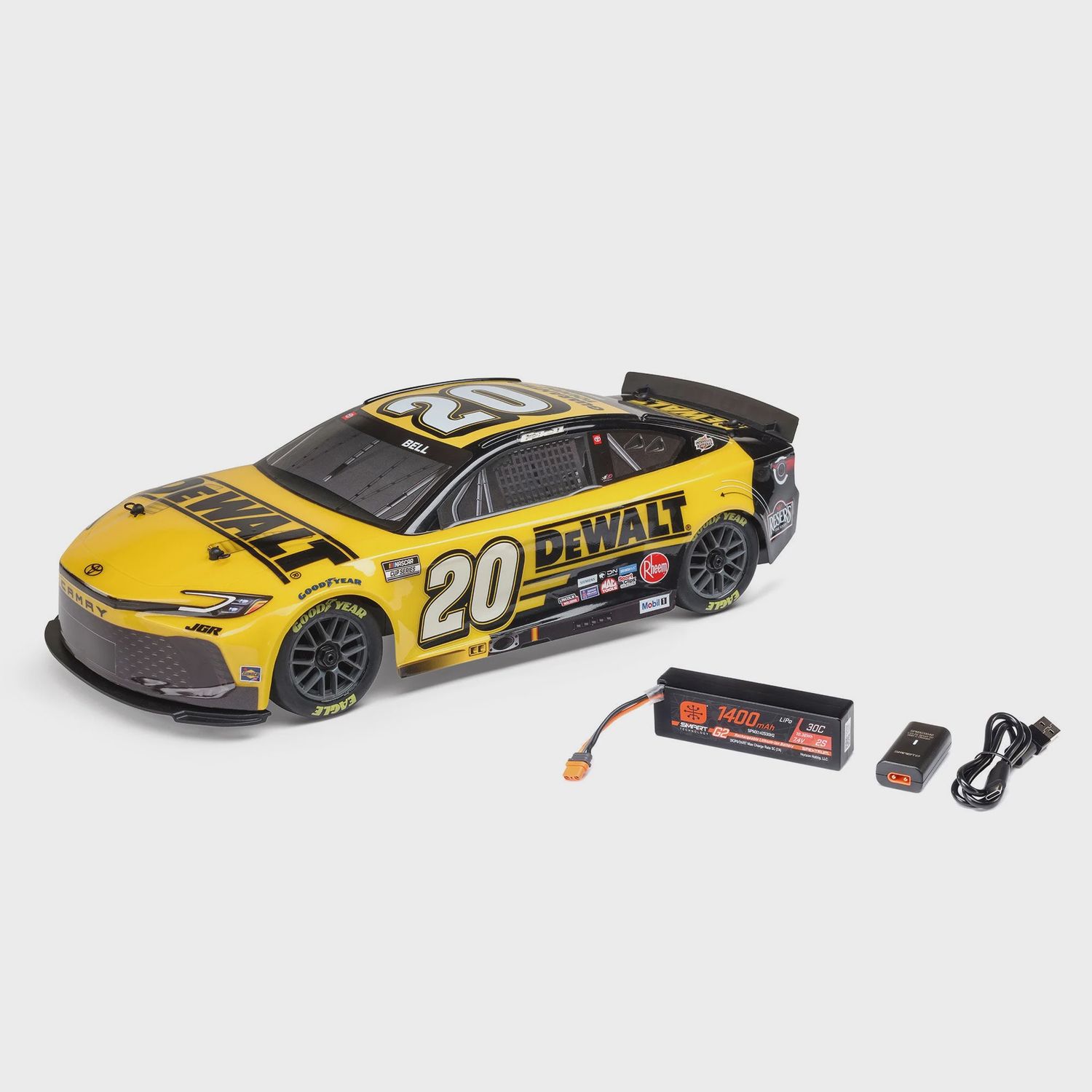 Losi 1/12 NASCAR #20 Toyota Camry 1/12 2S AWD RTR On-Road Car (Christopher Bell) w/2.4GHz Transmitter, Battery, &amp; Charger (LOS1122520)