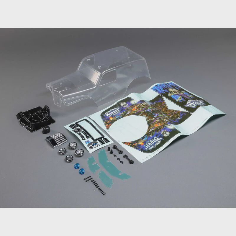 Losi LMT Son Uva Digger Pre-Cut Monster Truck Body Set (Clear) (LOS240018)