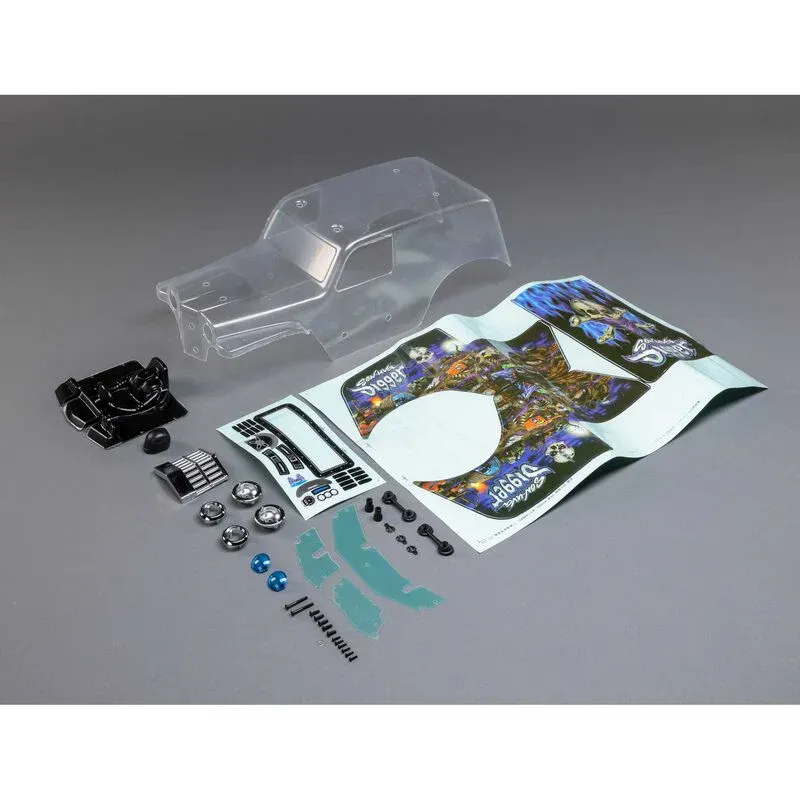Losi LMT Son Uva Digger Pre-Cut Monster Truck Body Set (Clear) (LOS240018)