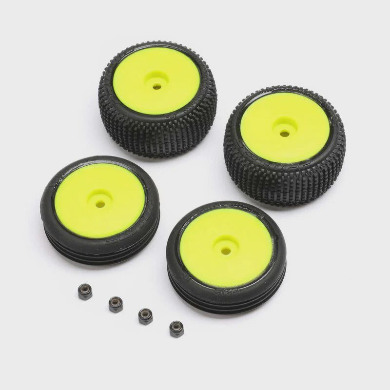 Losi Micro-B Pre-Mounted Tires (Yellow) (4) (LOS-1762)