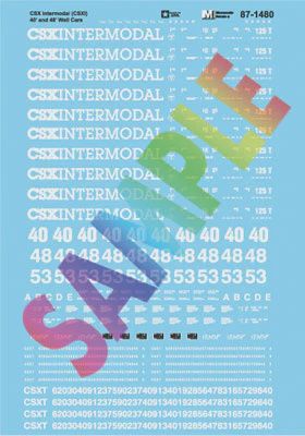 Microscale Railroad Decal Set -- CSX Intermodal CSXI 40 &amp; 48' Well Cars (460-601480)
