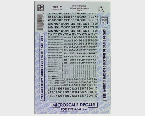 Microscale Industries HO Letters &amp; Numbers, Gothic/Black (MSI90102)