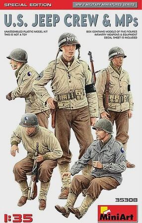 Mini Art Military 1/35 WWII US Jeep crew &amp; MPs (50 (Special Edition) (MNA-35308)