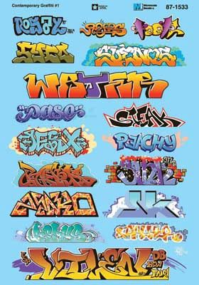 Microscale Graffiti Decal Set -- Contemporary (Set #1) (460-601533)
