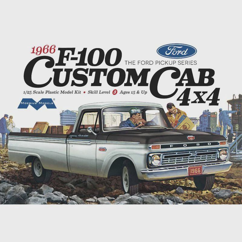 Moebius 1/25 1966 Ford F100 Custom Cab 4x4 ((MOE1236)