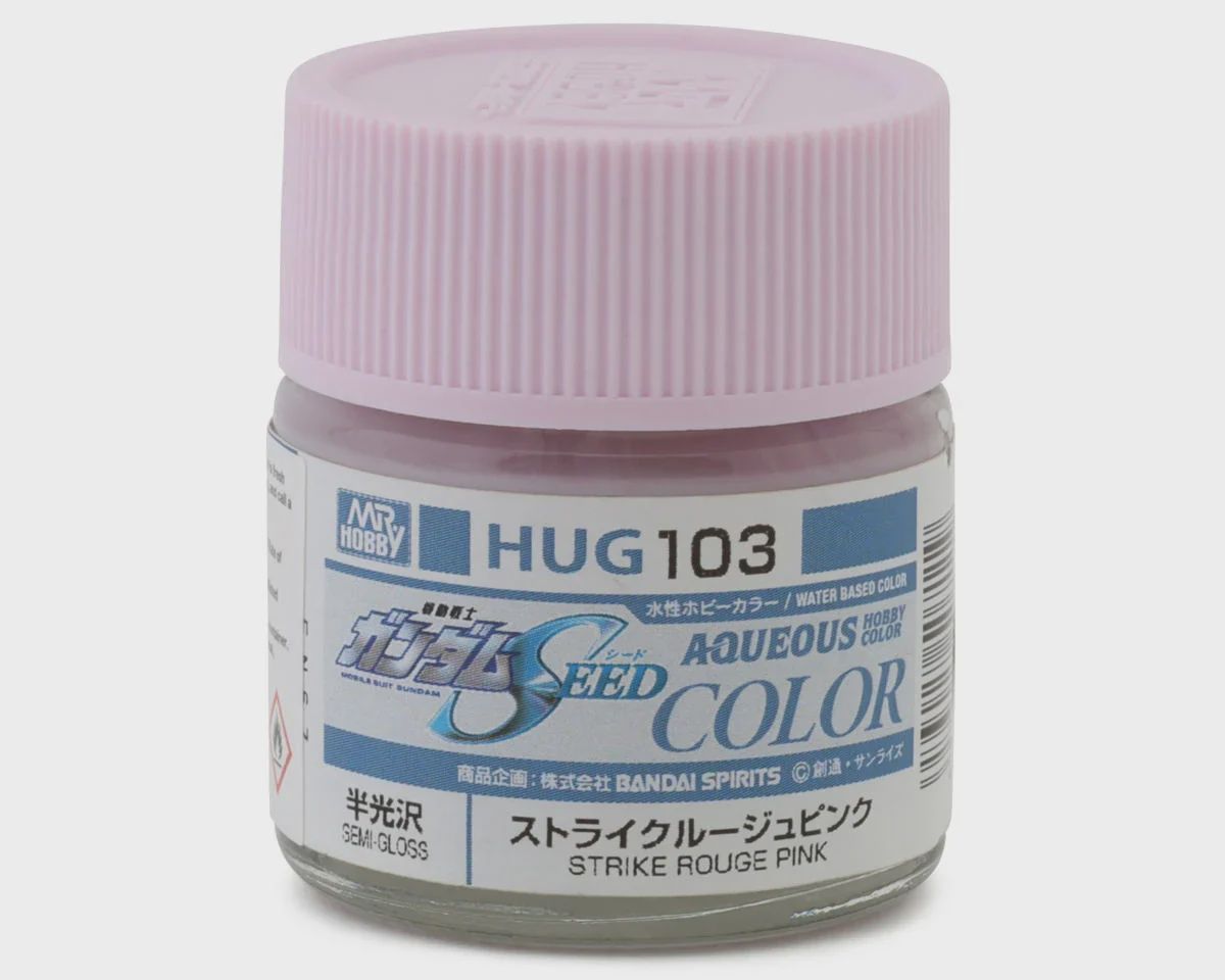 Mr. Hobby "Aqueous Gundam Color" Acrylic paint (Gundam Pink) (10ml) (Semi Gloss) (GUZHUG103)