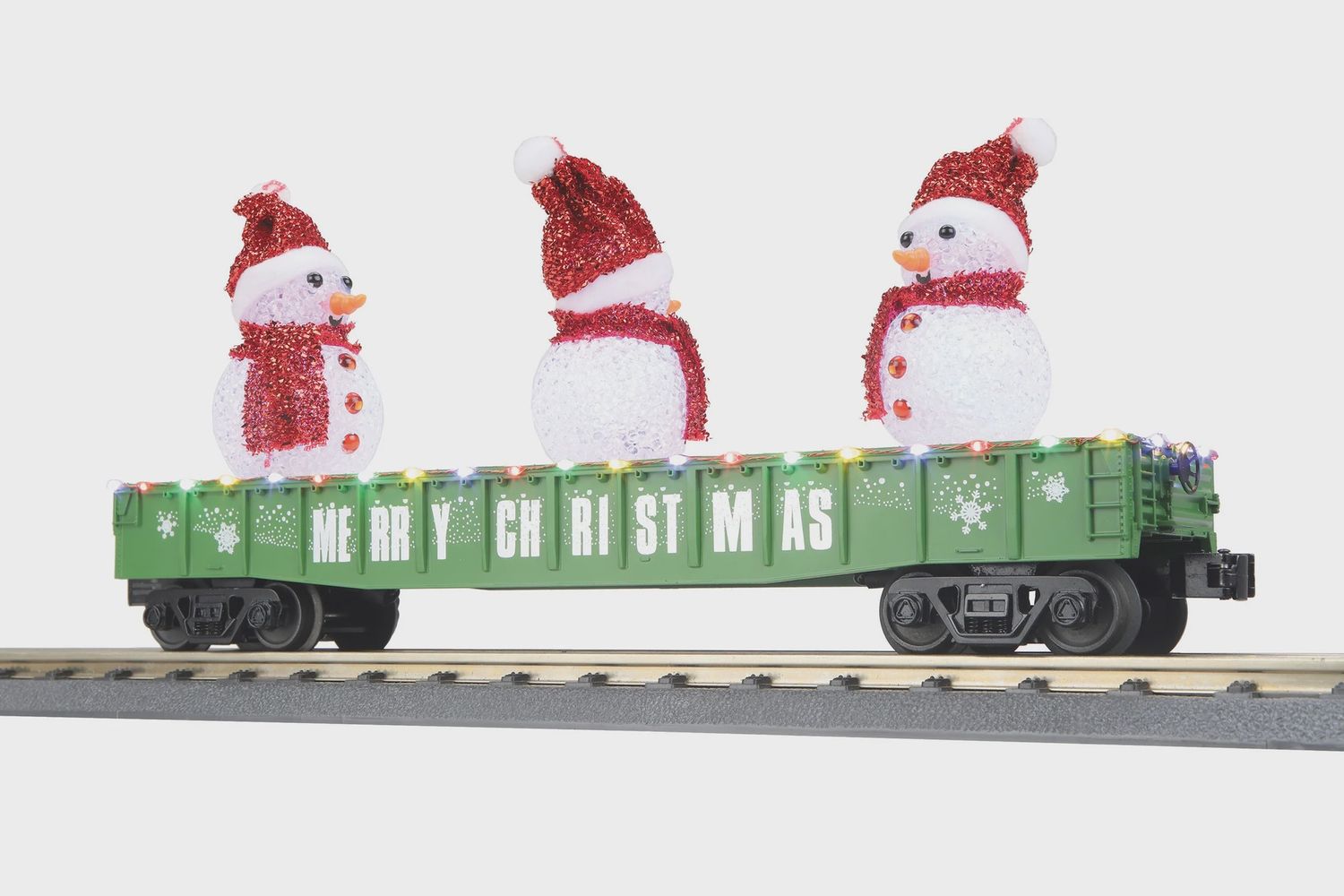 MTH Gondola LED Christmas Lights&amp; Snowmen (Green) (MTH3072229)