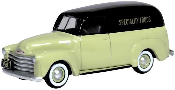 Oxford DieCast 1950 Chevrolet 3100 Van - Specialty Foods (khaki, black) (553-87CV50004)