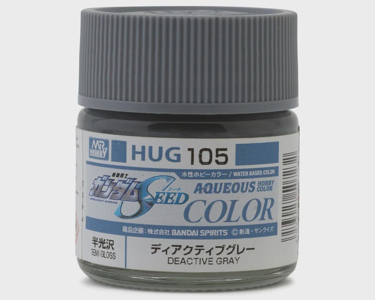 Mr. Hobby "Aqueous Gundam Color" Acrylic paint (Gundam Grey) (10ml) (Semi Gloss) (GUZHUG105)