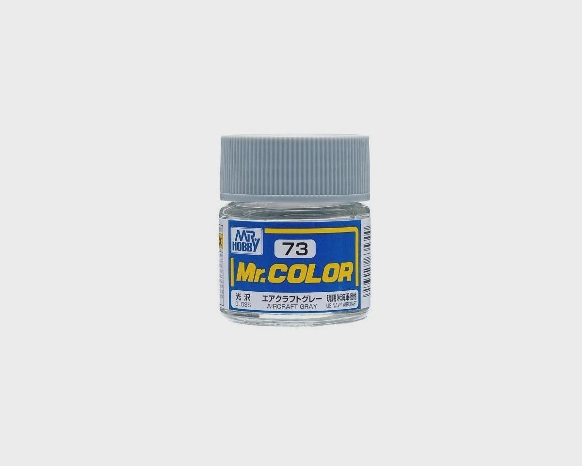 Mr. Hobby C73 Gloss Aircraft Gray Acrylic Hobby Paint (10ml) (GUZC073)