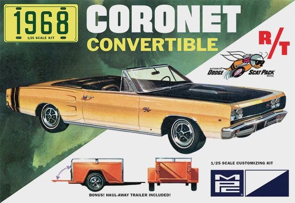 MPC 1968 Dodge Coronet Convertible w/Trailer (MPC978)