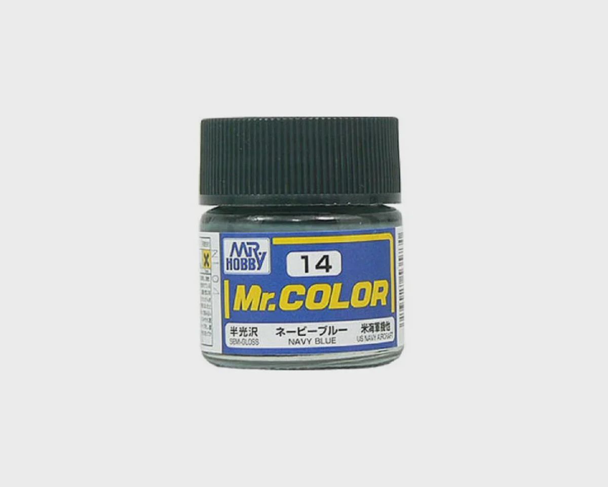 Mr. Hobby C14 Semi-Gloss Navy Blue Acrylic Hobby Paint (10ml) (GUZC014)