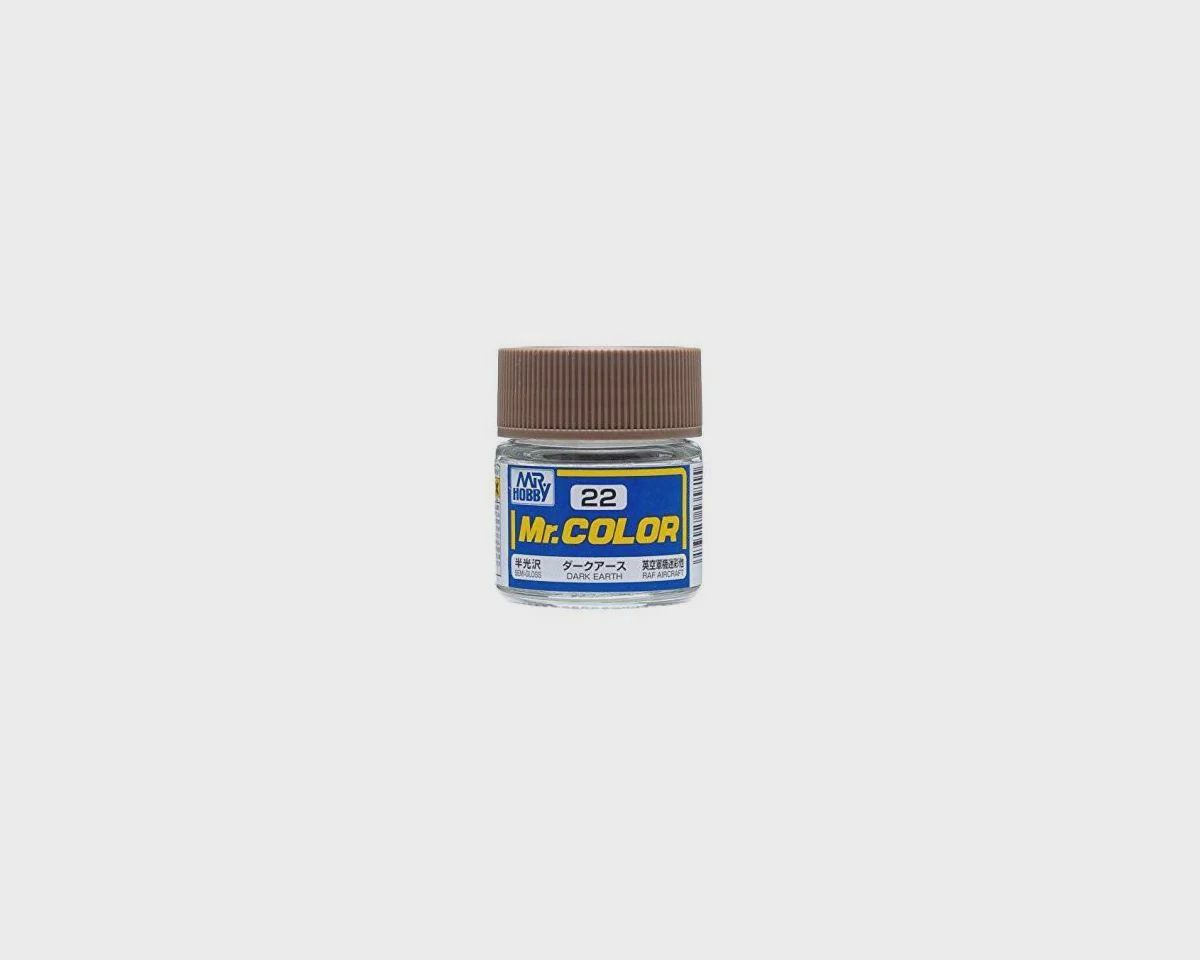 Mr. Hobby C22 Semi-Gloss Dark Earth Acrylic Hobby Paint (10ml) (GUZC022)