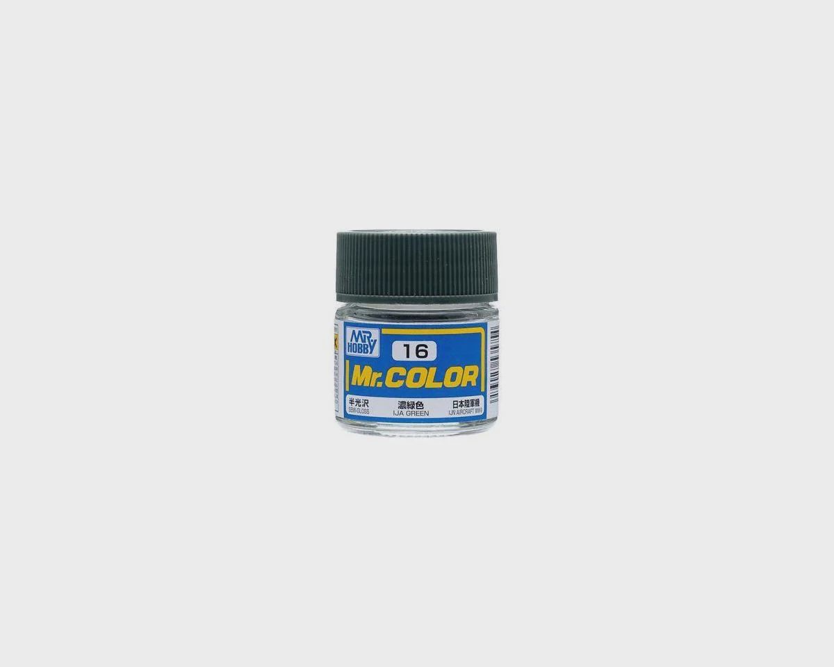 Mr. Hobby C16 Semi-Gloss IJA Green Acrylic Hobby Paint (10ml) (GUZC016)