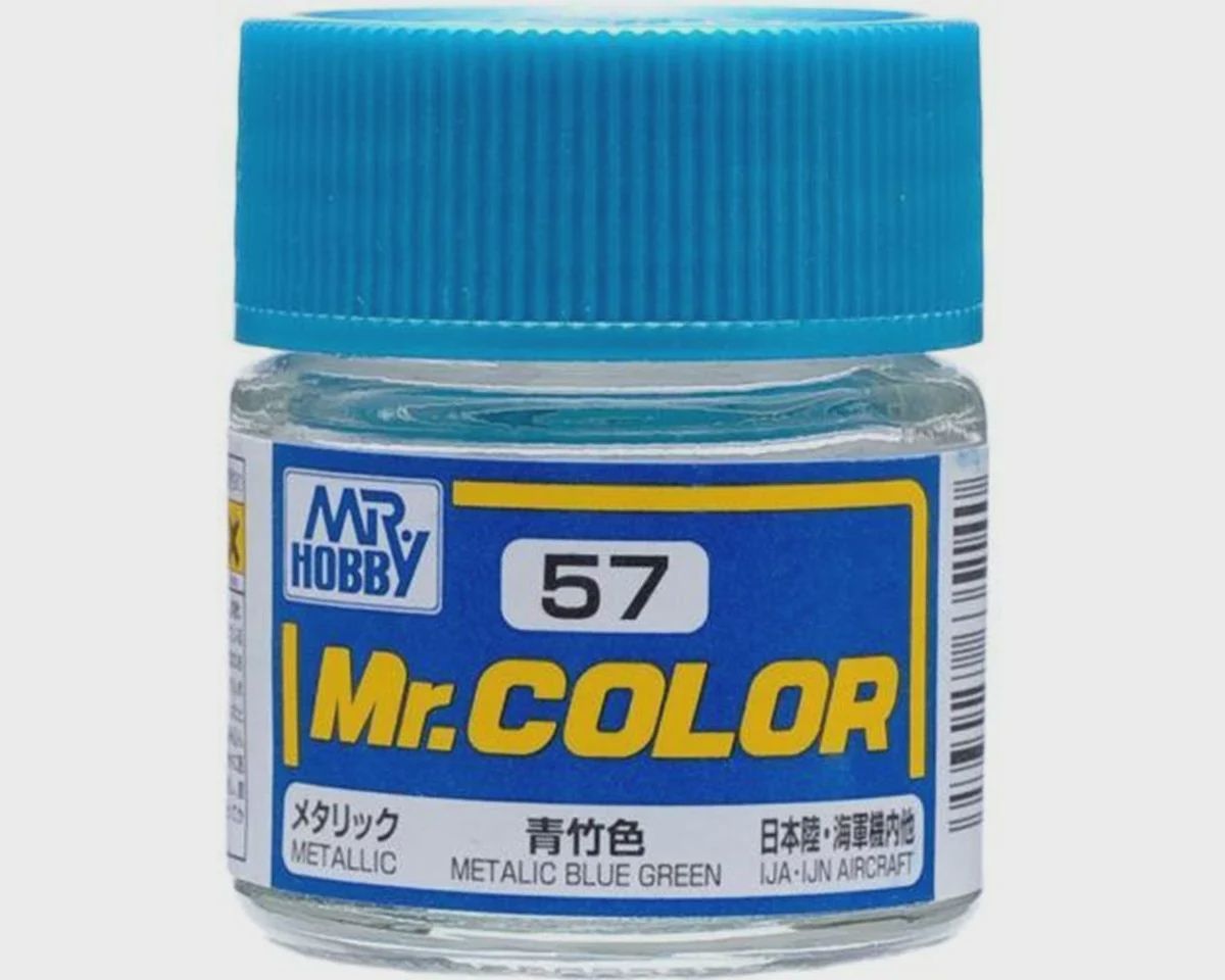 Mr. Hobby C57 Metallic Blue Green Acrylic Hobby Paint (10ml) (GUZC057)