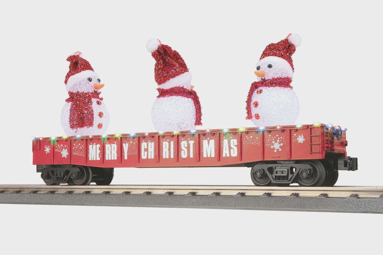 MTH Gondola LED Christmas Lights&amp; Snowmen (Red) (MTH3072228)