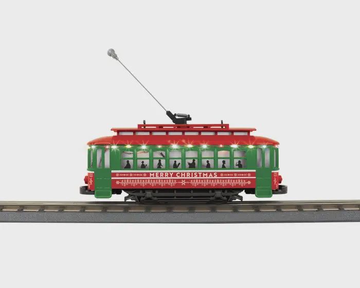 MTH O BUMP-N-GO TROLLEY WITH LED LIGHTS - CHRISTMAS NO. 1225 (MTH305227)
