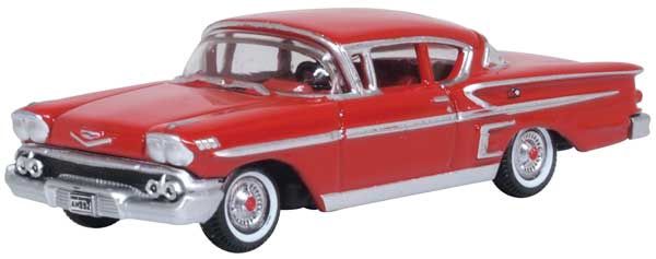 Oxford 1958 Chevrolet Impala Sport Coupe - Assembled -- Rio Red (553-87CIS58003)